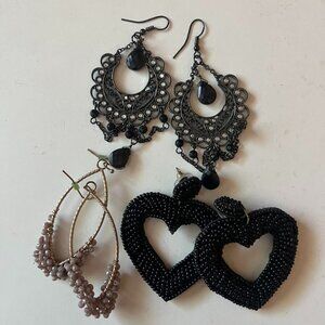 Lot of 3 Three Chandelier Earrings